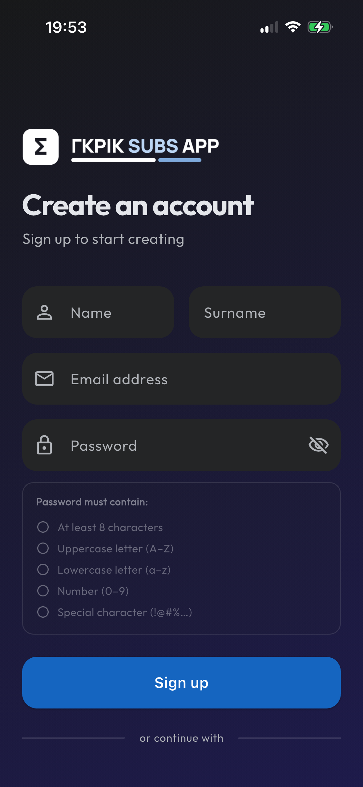 Sign Up